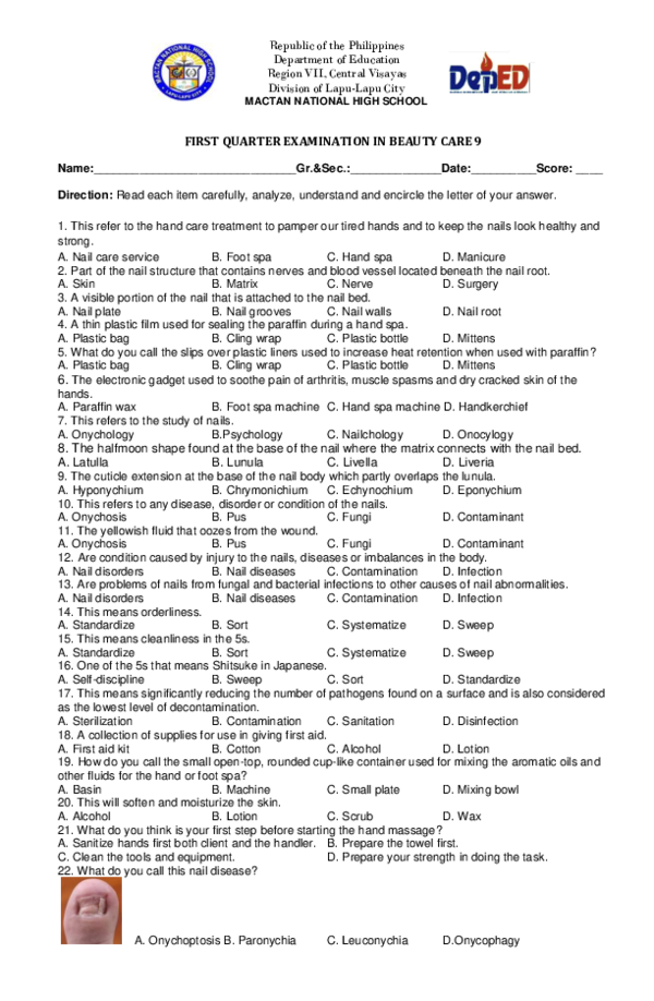 (DOC) TQ 1st Quarter BEAUTY CARE ferdilyn ygot Academia.edu