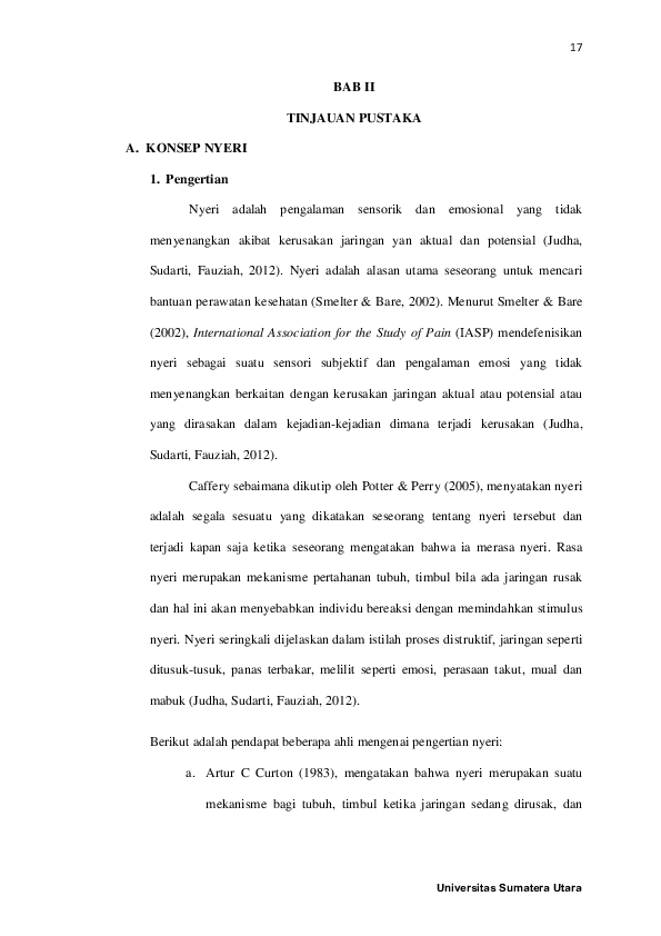 Pdf Bab Ii Tinjauan Pustaka A Konsep Nyeri Farrah Zafirah Academia Edu