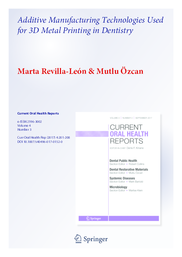 (PDF) Additive Manufacturing Technologies Used for 3D Metal Printing in ...