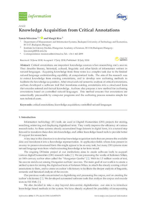 (PDF) Knowledge Acquisition from Critical Annotations