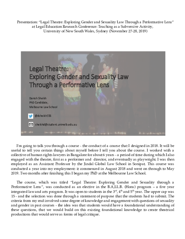 (PDF) Legal Theatre: Exploring Gender and Sexuality through a ...
