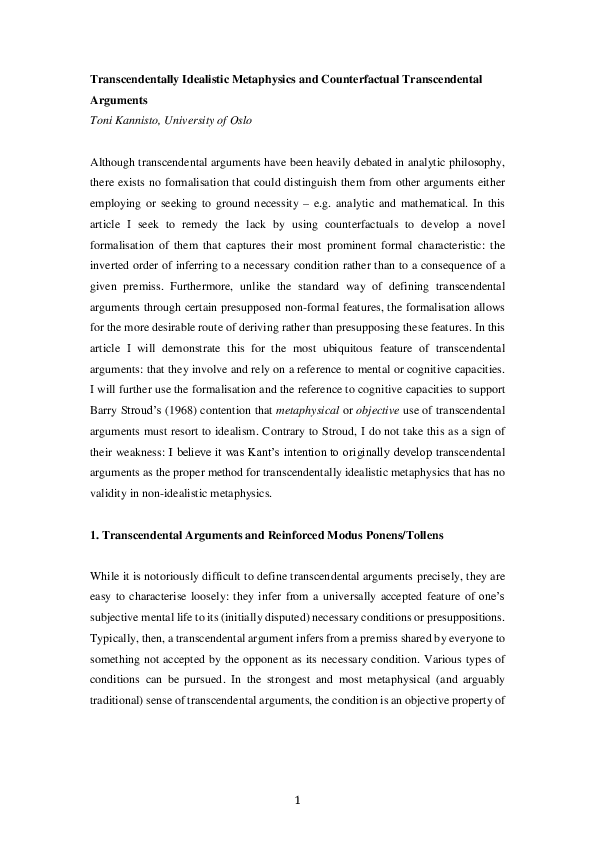 Transcendental reasoning image