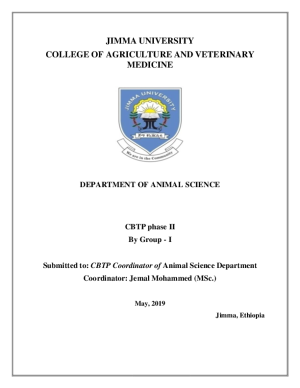 (PDF) Community Based Training Program Phase Two for AnSc students