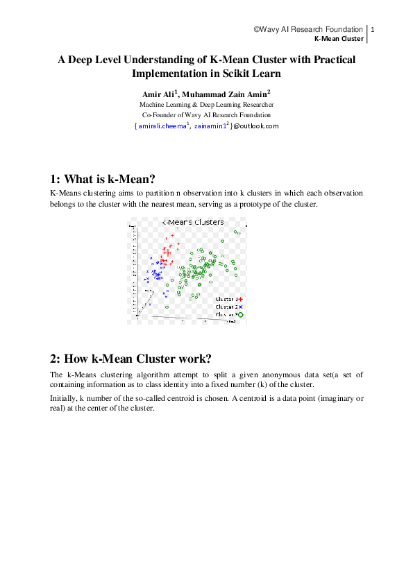 (PDF) A Deep Level Understanding of K-Mean Cluster with Practical ...