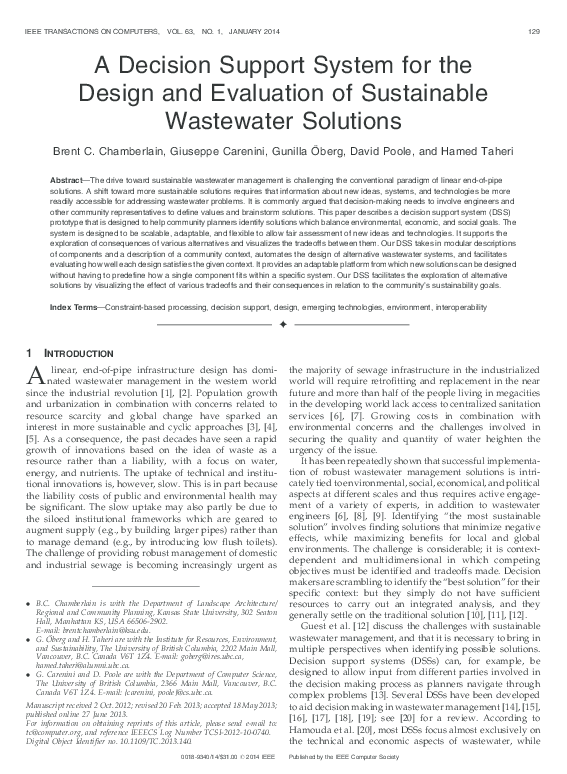 (PDF) A Decision Support System for the Design and Evaluation of ...