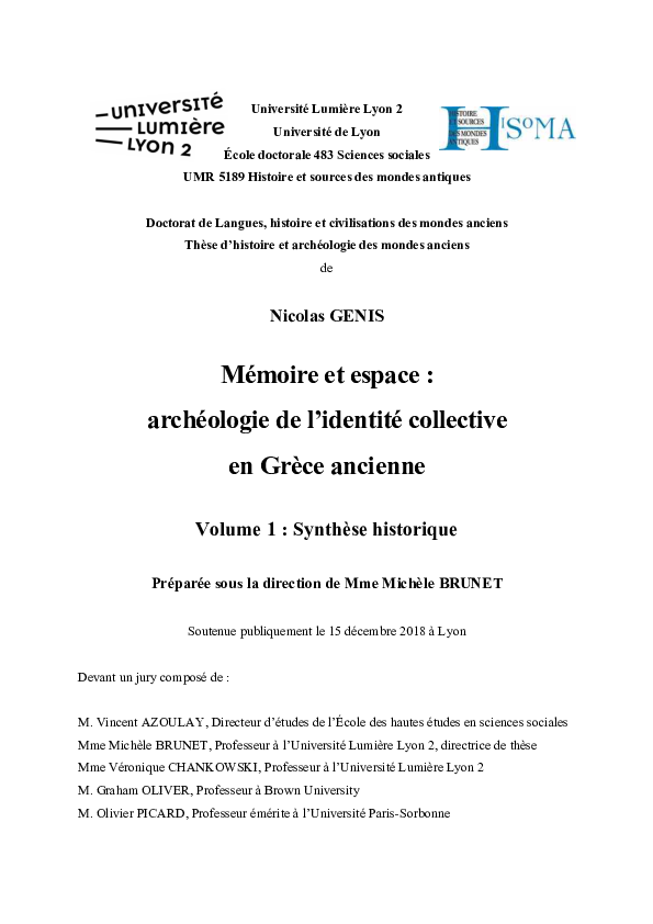 (PDF) Mémoire et espace archéologie de l’identité collective en Grèce — free download
