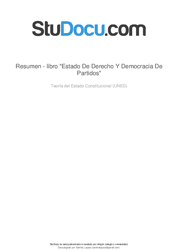 (PDF) Resumen -libro "Estado De Derecho Y Democracia De Partidos ...