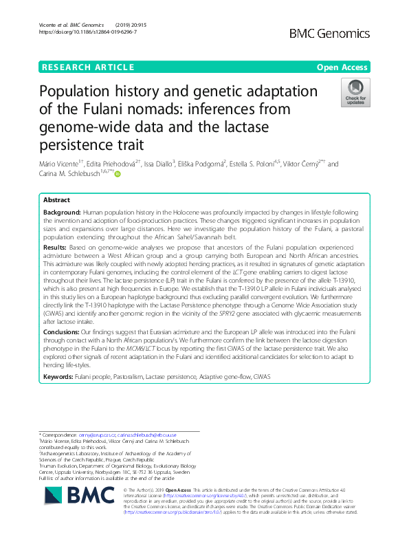 (PDF) Population history and genetic adaptation of the Fulani nomads ...