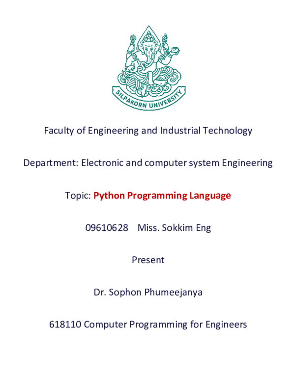 (PDF) Summary Python language