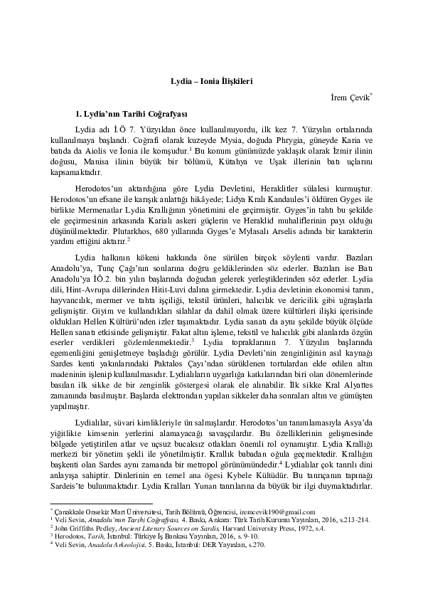 (DOC) Lydia ve ionia ilişkileri İrem Cevik Academia.edu