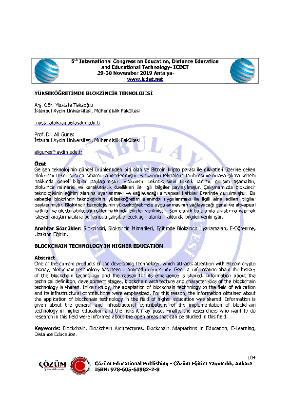 (PDF) BLOCKCHAIN TECHNOLOGY IN HIGHER EDUCATION