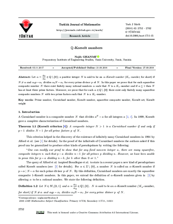 (PDF) The Q-Korselt Numbers