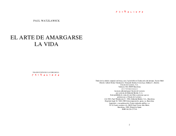(PDF) El Artede Amargarsela Vida