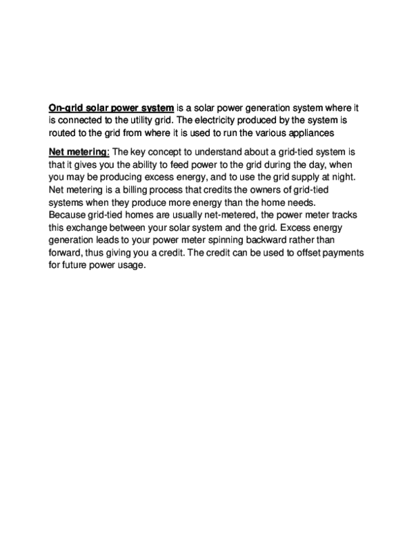 Doc Net Metering Solar Grid Tie System