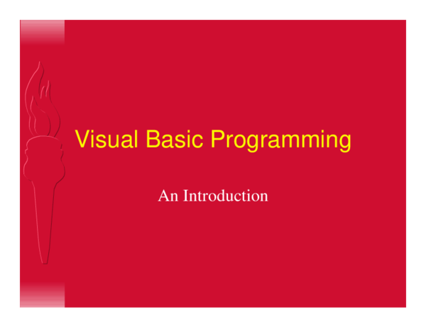 (PDF) Visual Basic Programming An Introduction