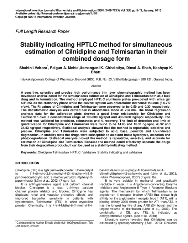 (PDF) Stability indicating HPTLC method for simultaneous estimation of ...