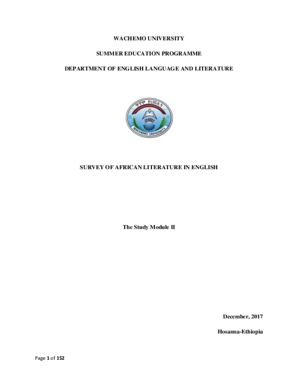 (DOC) African Literature Module