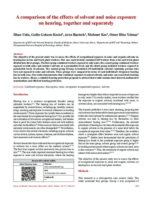 (PDF) A comparison of the effects of solvent and noise exposure on ...