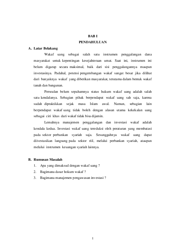Pdf Manajemen Investasi Wakaf Uang Rasyid Ridho Academia Edu