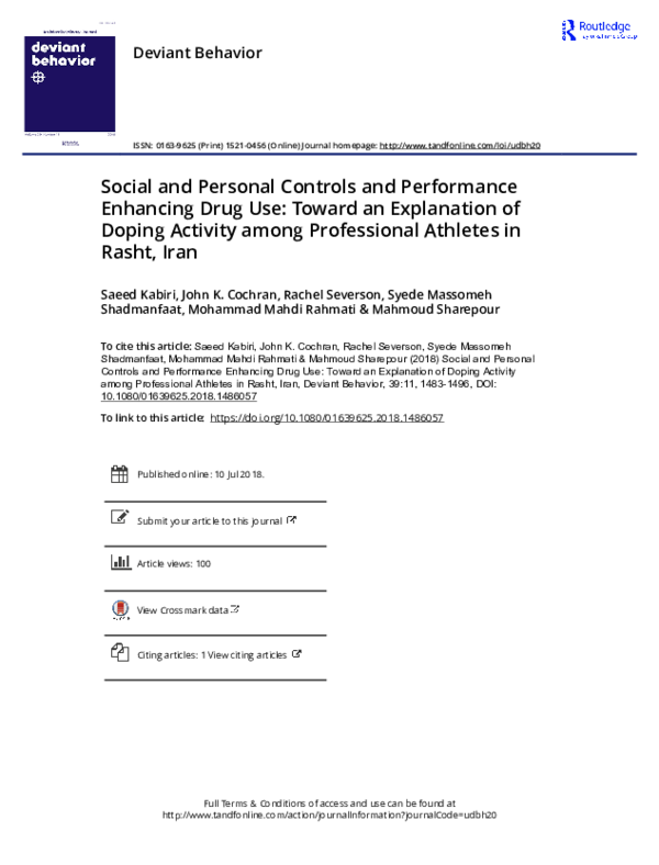 (PDF) Deviant Behavior Social and Personal Controls and Performance