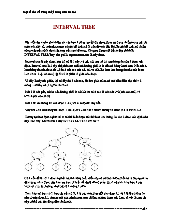 (PDF) Interval Tree - Segment Tree