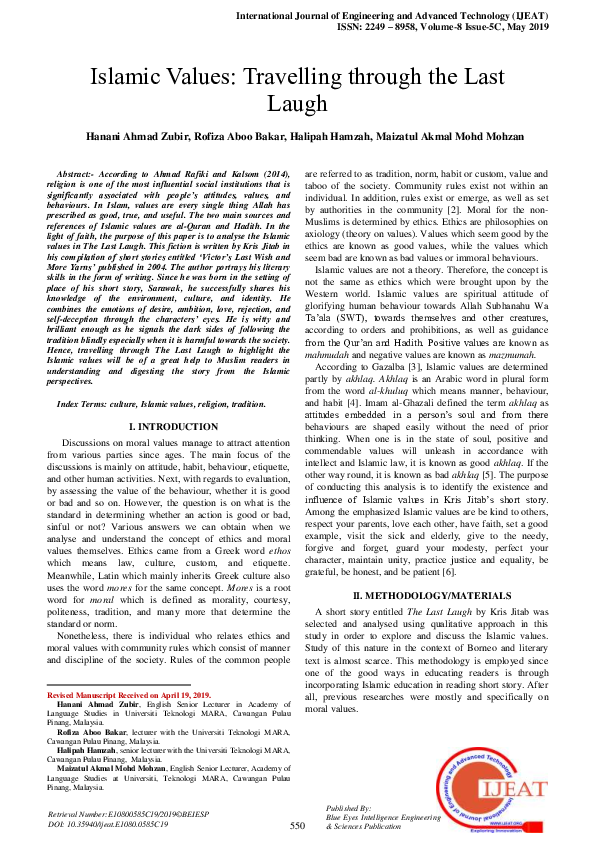 (PDF) Islamic Values