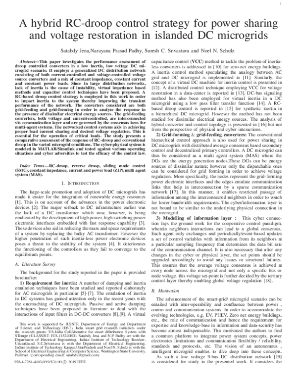 (PDF) A hybrid RC-droop control strategy for power sharing and voltage ...