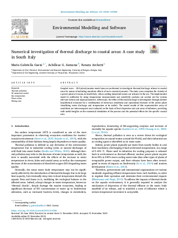 (PDF) Numerical investigation of thermal discharge to coastal areas: A ...