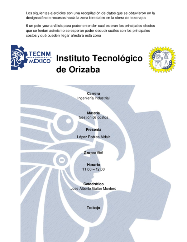 (DOC) Instituto Tecnológico de Orizaba