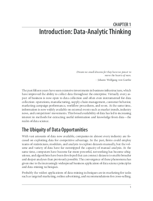 (PDF) Introduction: Data-Analytic Thinking
