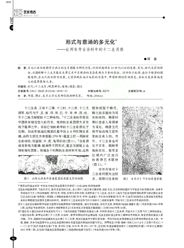 Pdf 形式与意涵的多元化论两宋考古资料中的十二生肖像 Fei Deng Academia Edu
