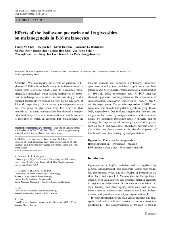 (PDF) Effects of the isoflavone puerarin and its glycosides on ...