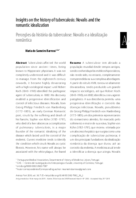 (PDF) Insights on the history of tuberculosis: Novalis and the romantic ...
