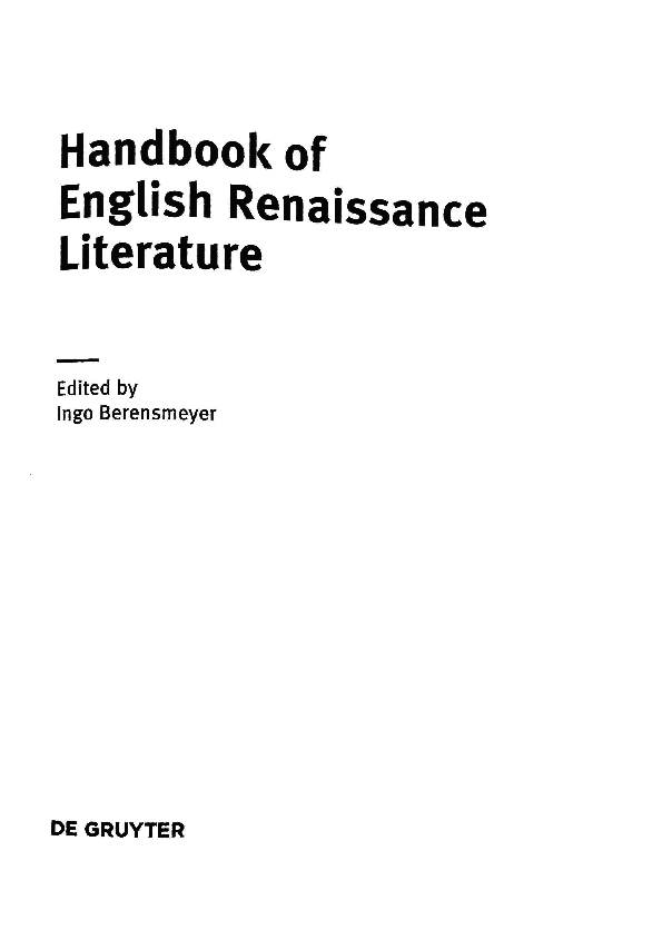 (PDF) Handbook of English Renaissance Literature Ingo Berensmeyer Academia.edu (PDF) Handbook of English Renaissance Literature Ingo Berensmeyer Academia.edu