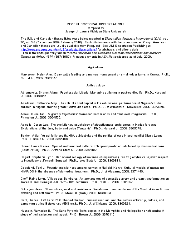 Dissertation abstracts online michigan
