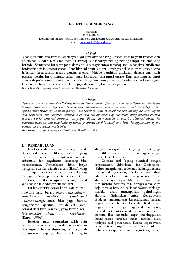 Pdf Estetika Seni Jepang