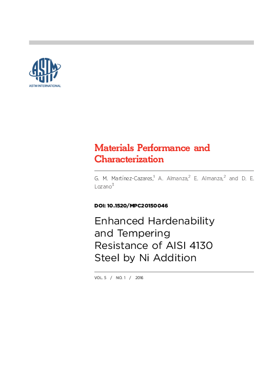 (PDF) Materials Performance and Characterization Enhanced Hardenability