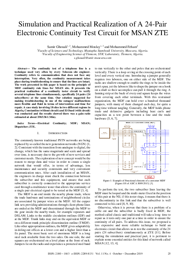 (PDF) Simulation and Practical Realization of A 24-Pair Electronic ...