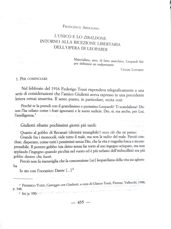 Lo Zibaldone Di Leopardi Riassunto