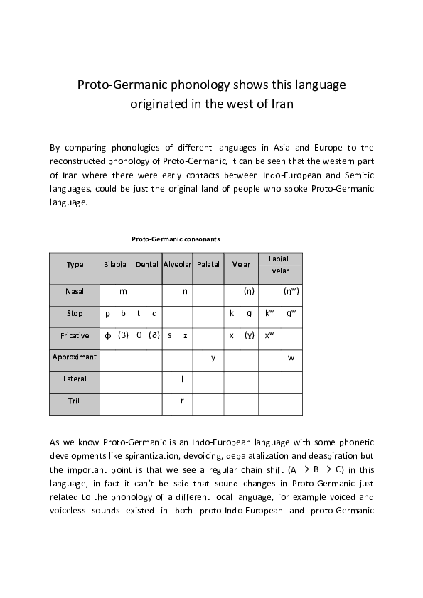 (PDF) ProtoGermanic phonology shows this language originated in the