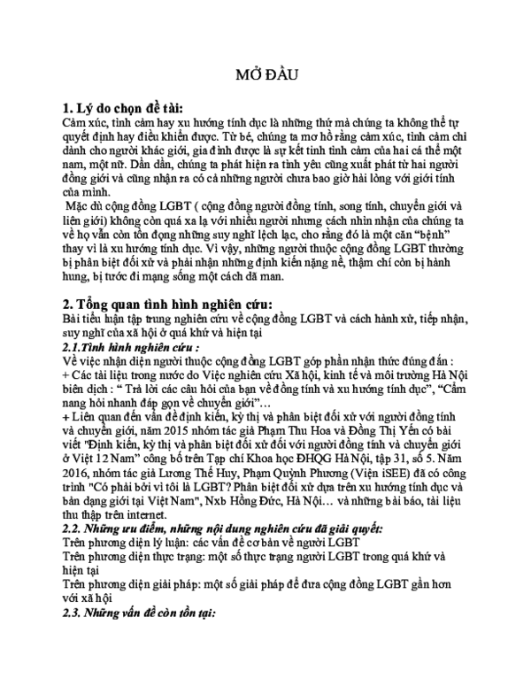 First page of “Tiểu luận”