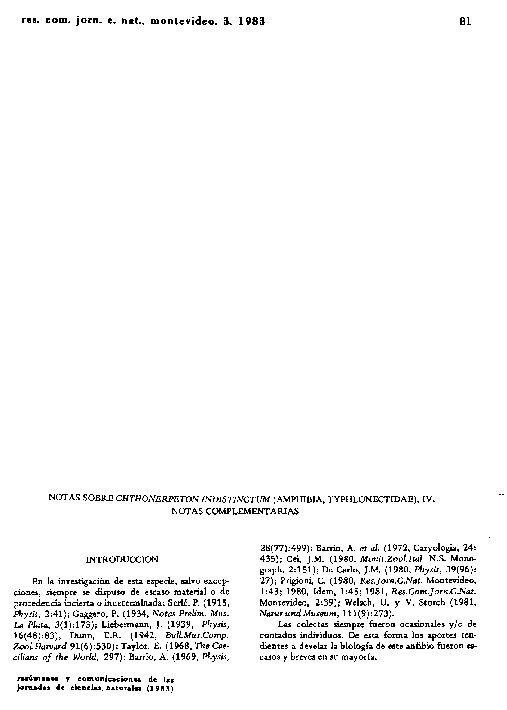 (PDF) Notas sobre Chthonerpeton indistinctum (Amphibia, Typhlonectidae