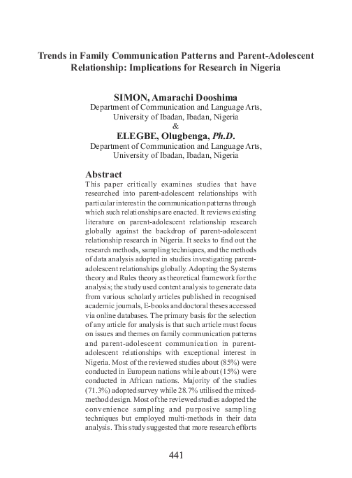 (PDF) 441 441 Trends in Family Communication Patterns and Parent ...