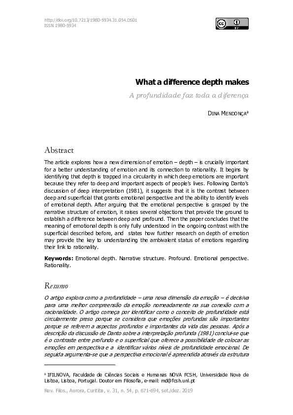 (PDF) What a difference depth makes A profundidade faz toda a diferença
