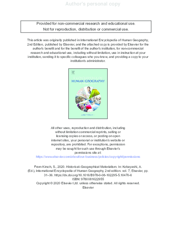 (PDF) HistoricalGeographical Materialism (2020) Scott Kirsch