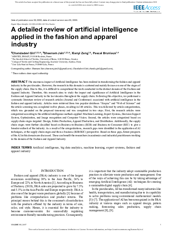 First page of “A detailed review of artificial intelligence appli”