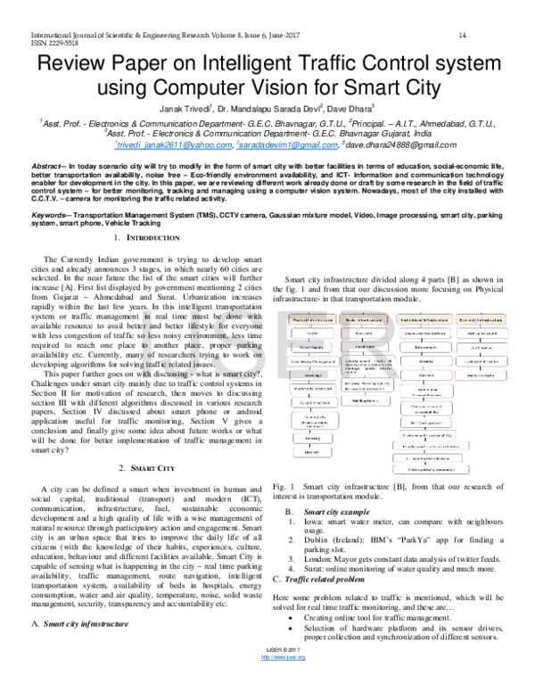 (PDF) Review Paper on Intelligent Traffic Control system using Computer ...
