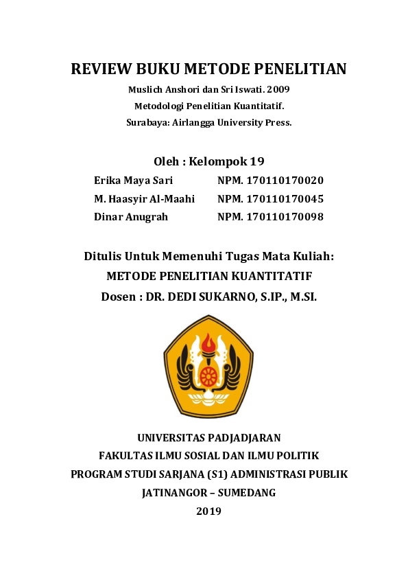 (PDF) REVIEW BUKU METODE PENELITIAN Erika M Academia.edu