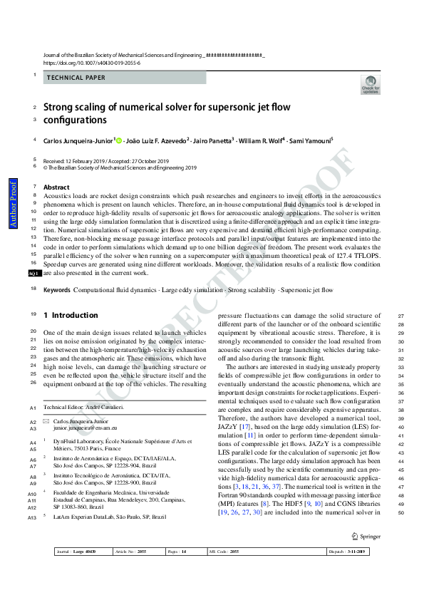 (PDF) Strong scaling of numerical solver for supersonic jet flow ...