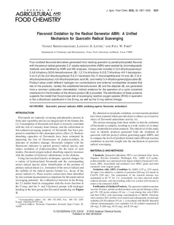 (PDF) Flavonoid oxidation by the radical generator AIBN a unified